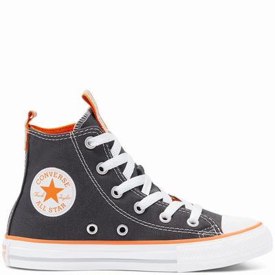 Converse Color Chuck Taylor All Star - Lasten Matalavartiset Tennarit - TummanHarmaat/Oranssi